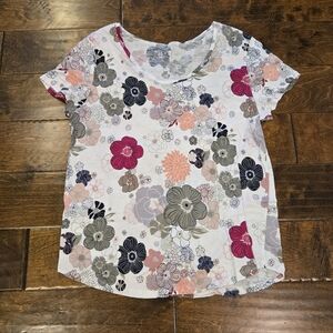 EUC LOFT Floral Tee Size L